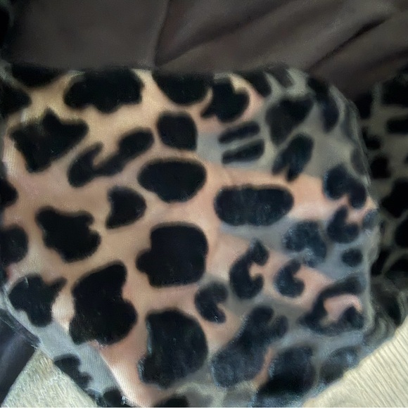 INC International Concepts Black Animal Print Burnout Velvet Arm Wrap Sweater - Picture 3 of 3